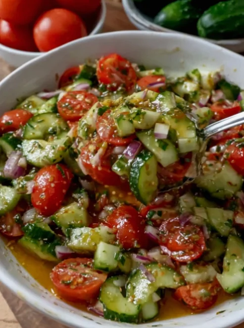 Fresh Cucumber and Tomato Salad