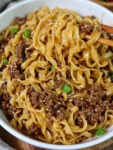 Mongolian Ground Beef Noodles Recipe