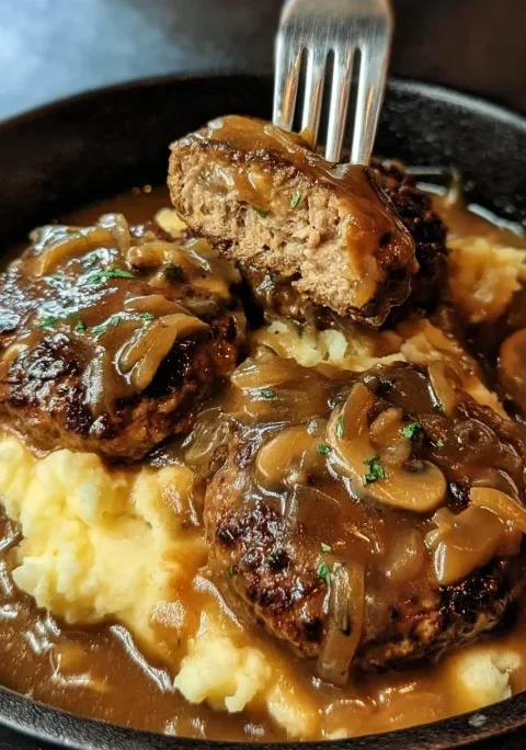 Salisbury Steak with Garlic Mashed Potatoes