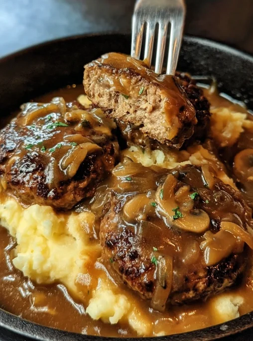 Salisbury Steak with Garlic Mashed Potatoes