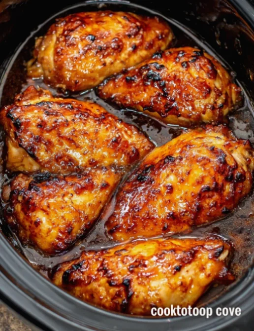 Slow Cooker 3-Ingredient Maple Glazed Chicken