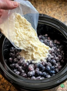 Slow Cooker 4-Ingredient Lemon Blueberry Dump Cake Recipe