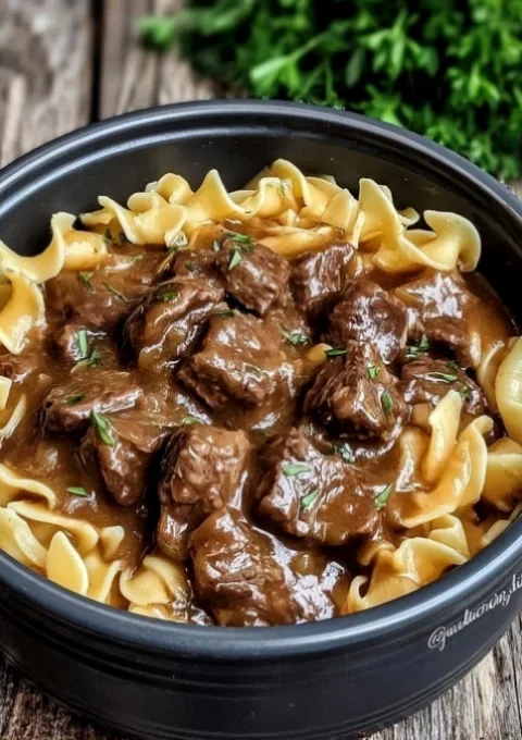 Slow Cooker Beef and Noodles