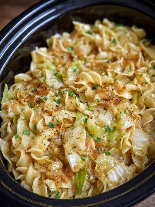 Slow Cooker Buttery Cabbage Noodles