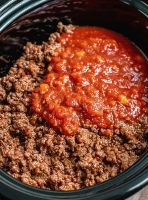 Slow Cooker Ground Beef and Tomato Soup
