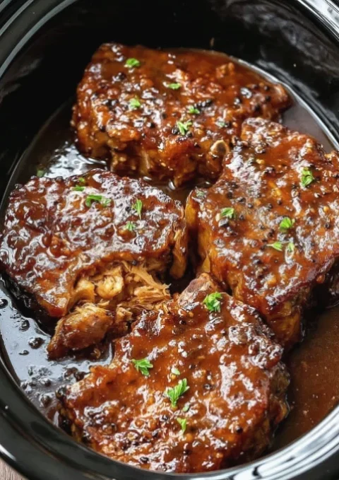 Slow Cooker Honey Garlic Pork Chops