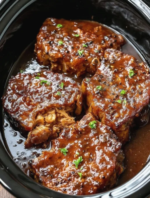 Slow Cooker Honey Garlic Pork Chops