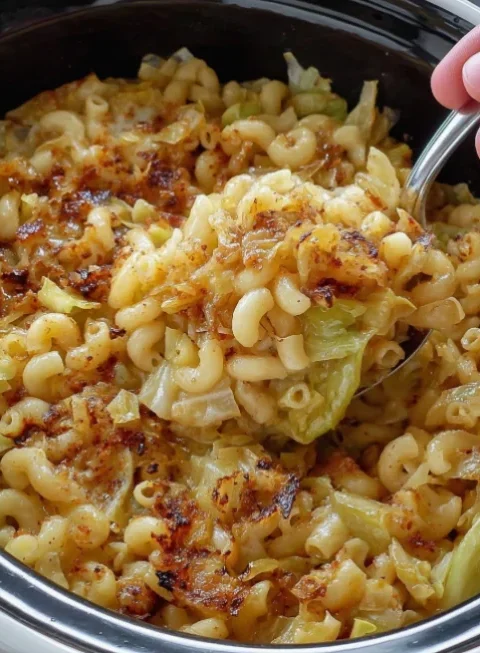 Slow Cooker Poor Man Cabbage and Macaroni