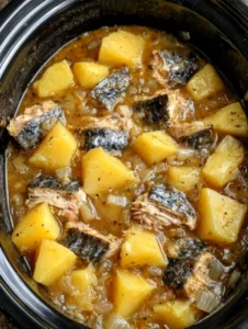 Slow Cooker Poor Man’s Potatoes and Sardines