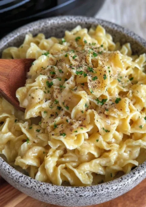 3-Ingredient Slow Cooker Butter Noodles