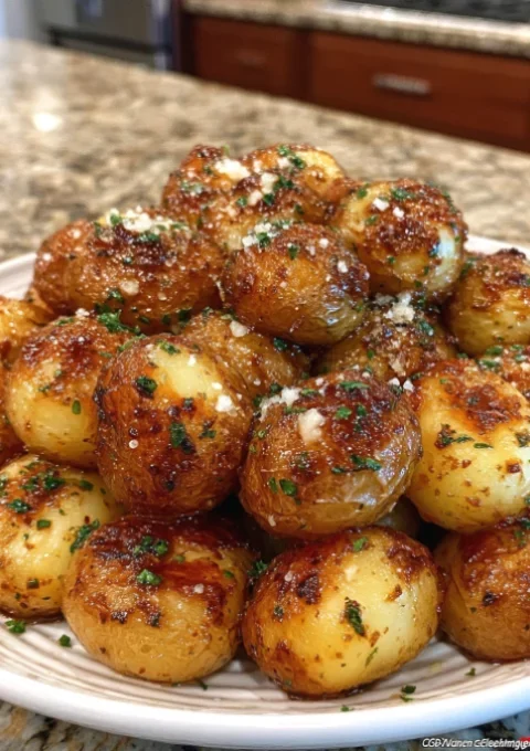4-Ingredient Slow Cooker Glazed Herb Baby Potatoes