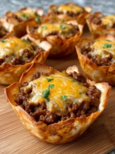 Beef Taco Cups (4 Ingredients)