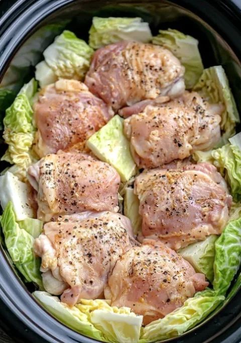 buttered cabbage and chicken