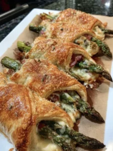 Cheesy Asparagus Puff Pastry Bundles