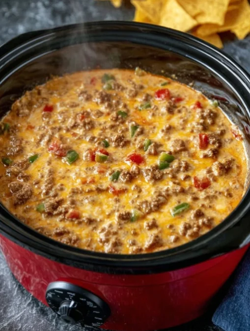 Cheesy Beef Queso Dip