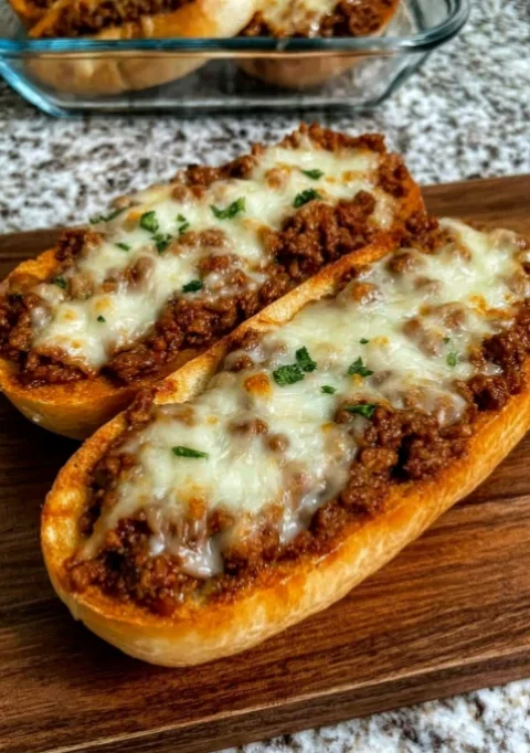 Cheesy Garlic Bread Sloppy Joes