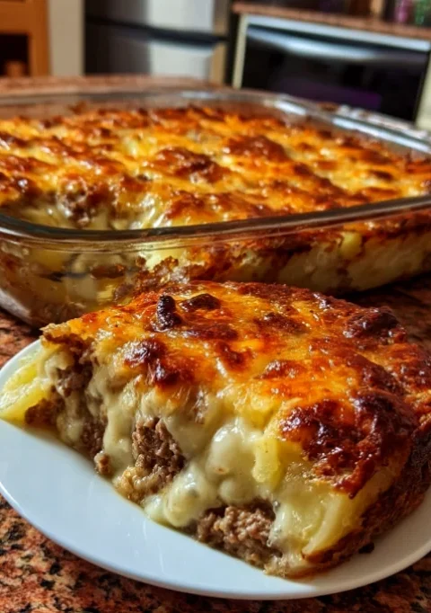 Cowboy Meatloaf and Potato Casserole