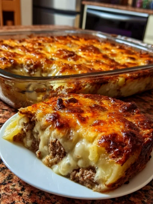 Cowboy Meatloaf and Potato Casserole