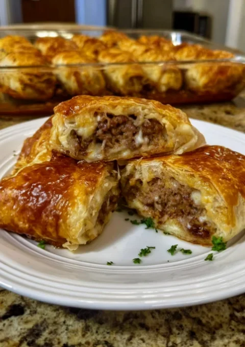 Crispy Beef Stuffed Puff Rolls