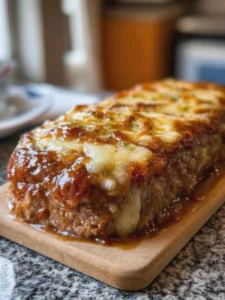 French Onion Meatloaf with Melted Swiss Cheese