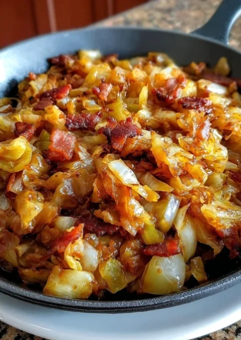 Fried Cabbage with Onions and Bacon