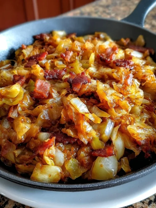 Fried Cabbage with Onions and Bacon