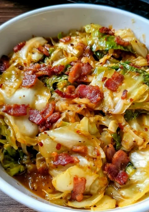 Fried Cabbage with Onions and Bacon