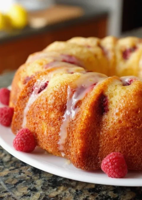 Lemon Raspberry Bundt Cake
