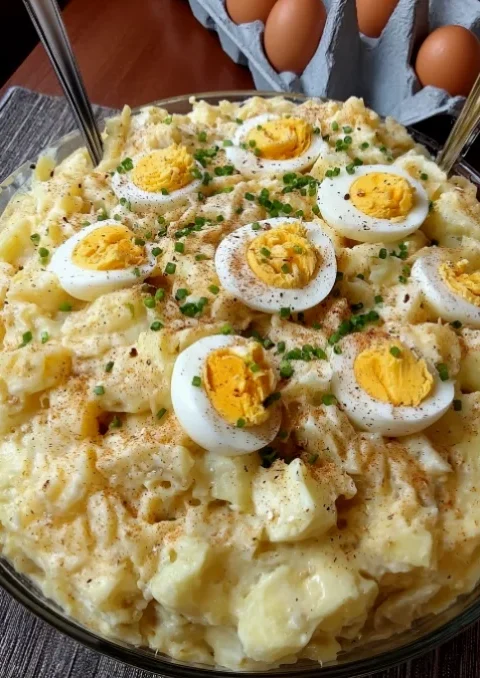 Mashed potatoes with boiled eggs