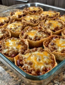 Oven Baked 3-Ingredient Beef Chili Scoops