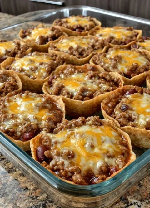 Oven Baked 3-Ingredient Beef Chili Scoops