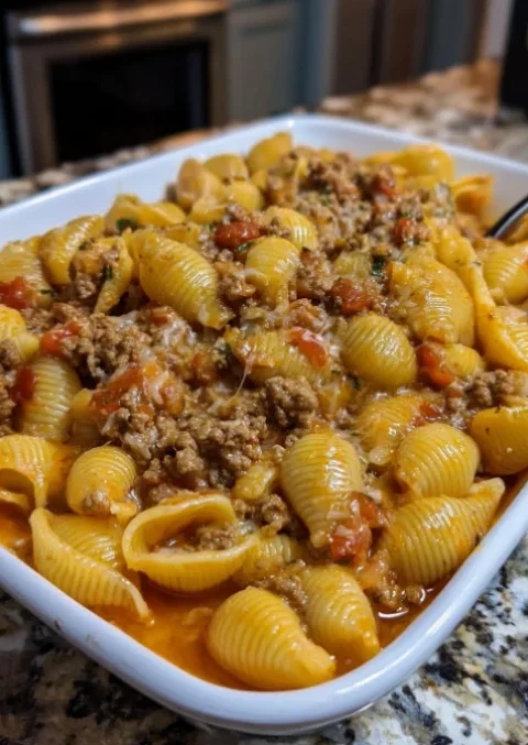 Pasta Shells with Ground Beef