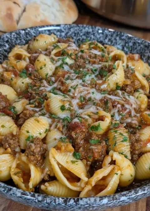 Pasta Shells with Ground Beef