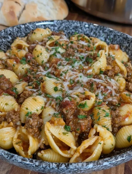 Pasta Shells with Ground Beef