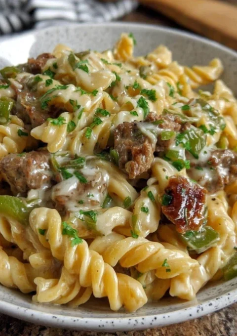 Philly Cheesesteak Pasta