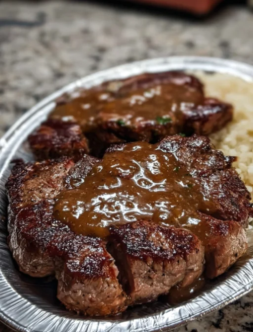 Seared Ribeye Steak With Red Wine Pan Gravy
