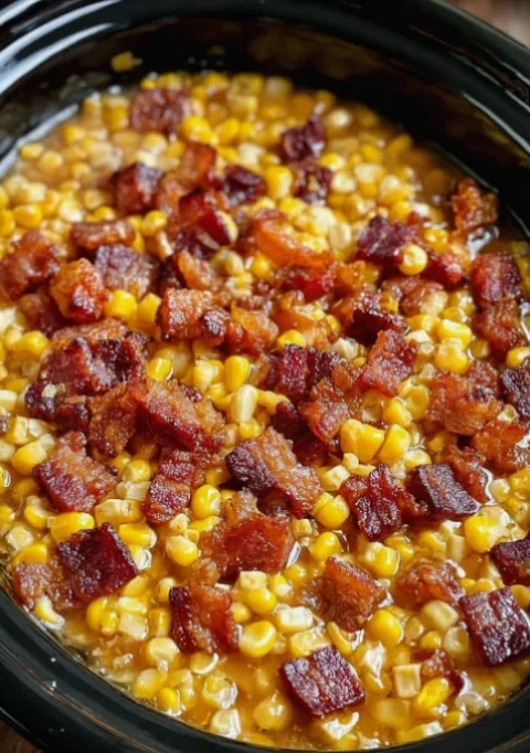 Slow Cooker 3-Ingredient Bacon and Corn