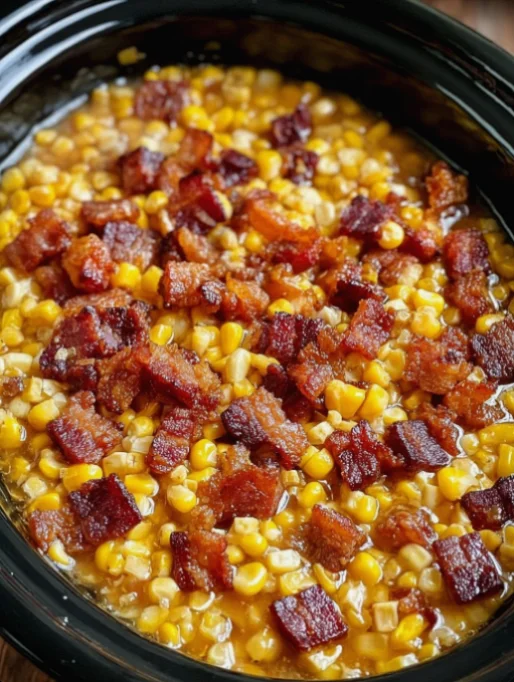 Slow Cooker 3-Ingredient Bacon and Corn
