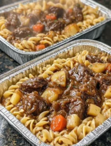 Slow Cooker 3-Ingredient Beef Stew Noodles