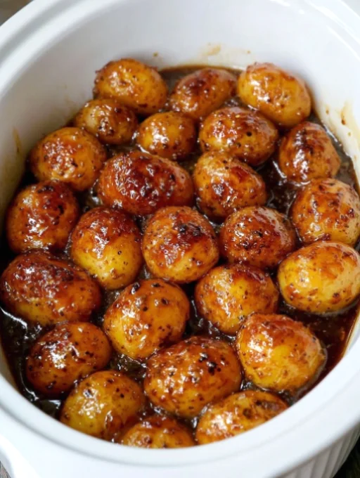Slow Cooker 3-Ingredient Brown Sugar Glazed Potatoes