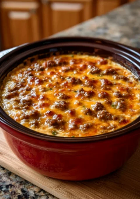 Slow Cooker 3-Ingredient Sausage Cheese Dip