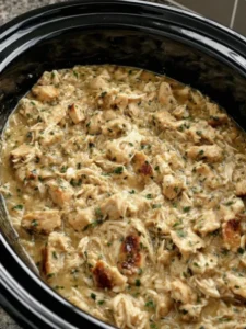 Slow Cooker 4-Ingredient Amish Wedding Chicken