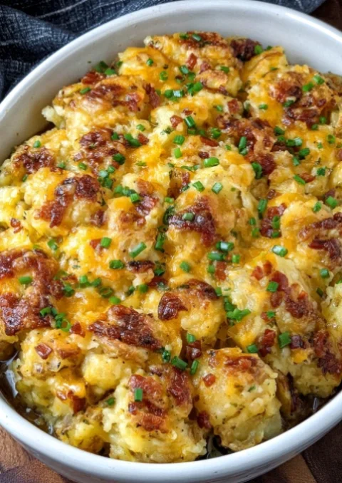 Slow Cooker 4-Ingredient Smashed Potato Bake
