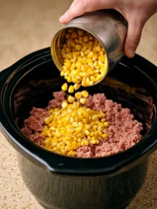Slow Cooker Amish Beef and Corn Casserole