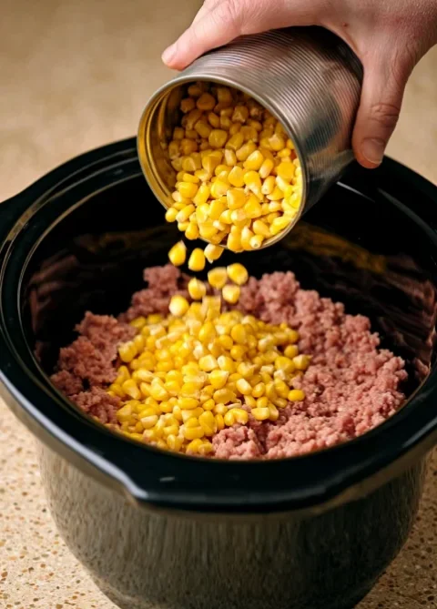 Slow Cooker Amish Beef and Corn Casserole