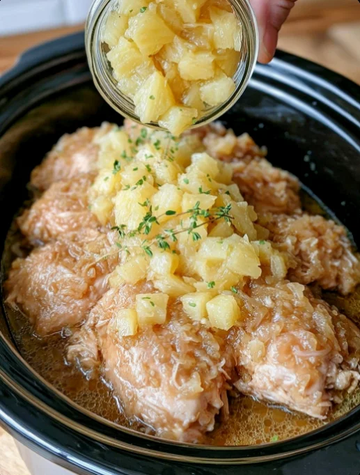 Slow cooker chicken with pineapple