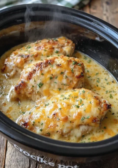 Slow Cooker Creamy Garlic Herb Chicken