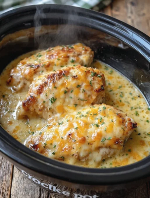 Slow Cooker Creamy Garlic Herb Chicken
