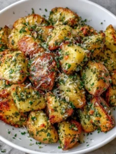 Slow Cooker Pesto Parmesan Potatoes