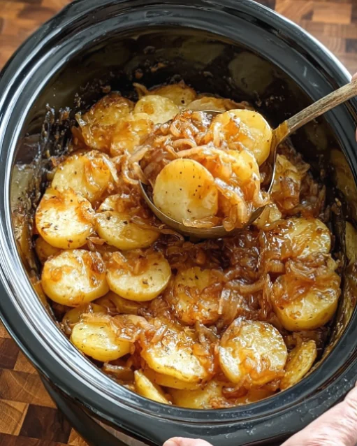 Slow Cooker Potato and Onion Bake